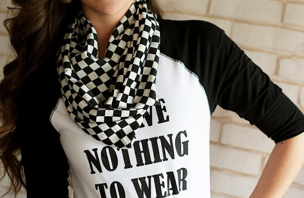 Black and White Infinity Scarf