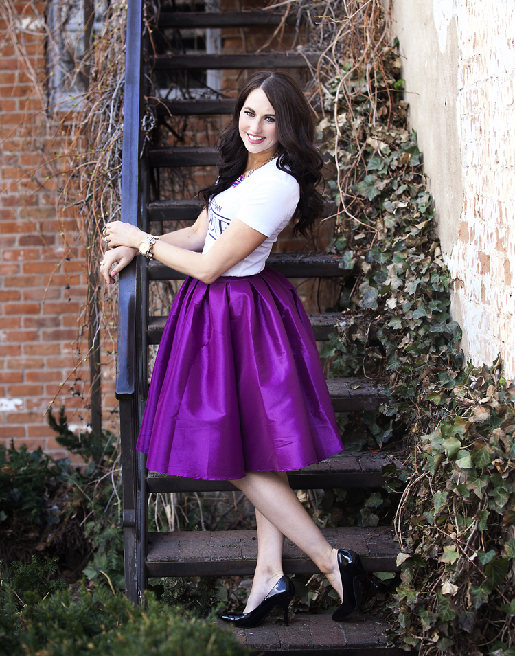 Purple Midi Skirt